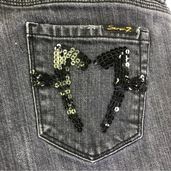 Seven7 Skinny Jeans Sequins Streetwear Fashion Unique Denim Pockets Biker 31 - Picture 2 of 14